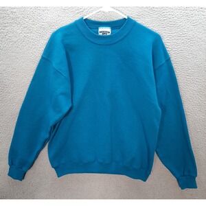 Vintage Lee Sweatshirt Adult Medium Blue Crewneck Sweater Made In USA 1990s